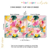 Rainbow Ink Marble Personalized 2" 3 Ring Binder