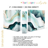 Rainbow Ink Marble Personalized 2" 3 Ring Binder