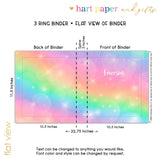 Rainbow Personalized 2" 3 Ring Binder