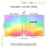 Rainbow Personalized 2" 3 Ring Binder