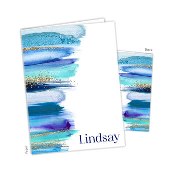 Rainbow Blue Personalized 2-Pocket Folder