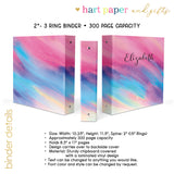 Rainbow Personalized 2" 3 Ring Binder