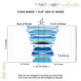 Blue Rainbow Personalized 2" 3 Ring Binder