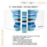Blue Rainbow Personalized 2" 3 Ring Binder