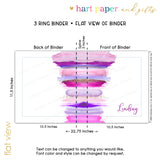 Purple Rainbow Personalized 2" 3 Ring Binder