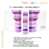 Purple Rainbow Personalized 2" 3 Ring Binder