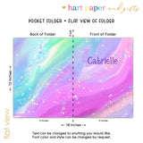 Rainbow Marble Personalized 2-Pocket Folder