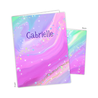 Rainbow Marble Personalized 2-Pocket Folder