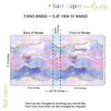 Galaxy Rainbow Stars Personalized 2" 3 Ring Binder