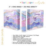 Galaxy Rainbow Stars Personalized 2" 3 Ring Binder
