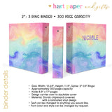 Galaxy Rainbow Stars Personalized 2" 3 Ring Binder