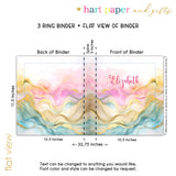 Rainbow Ink Marble Personalized 2" 3 Ring Binder