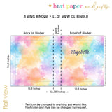 Rainbow Personalized 2" 3 Ring Binder