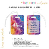 Tie Dye Rainbow Luggage Bag Tag