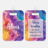 Tie Dye Rainbow Luggage Bag Tag