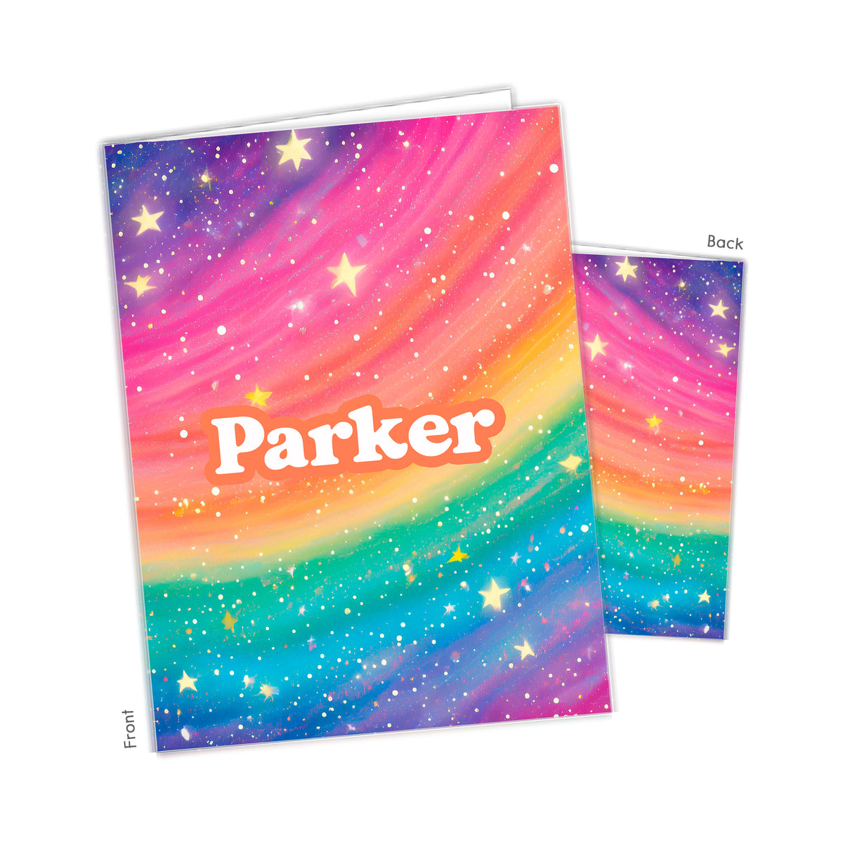 Rainbow Stars Personalized Custom 2-Pocket Folder • School Office Supplies