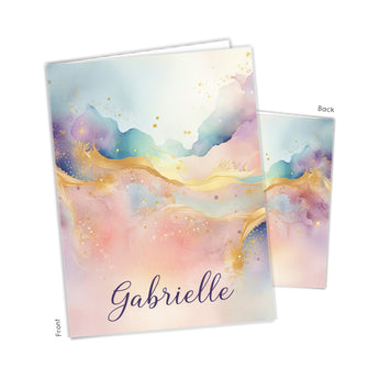 Rainbow Alcohol Ink Personalized 2-Pocket Folder