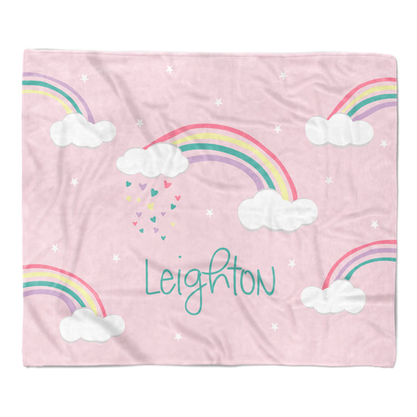 Rainbow Minky Blanket Personalized Custom