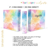 Rainbow Personalized 2" 3 Ring Binder