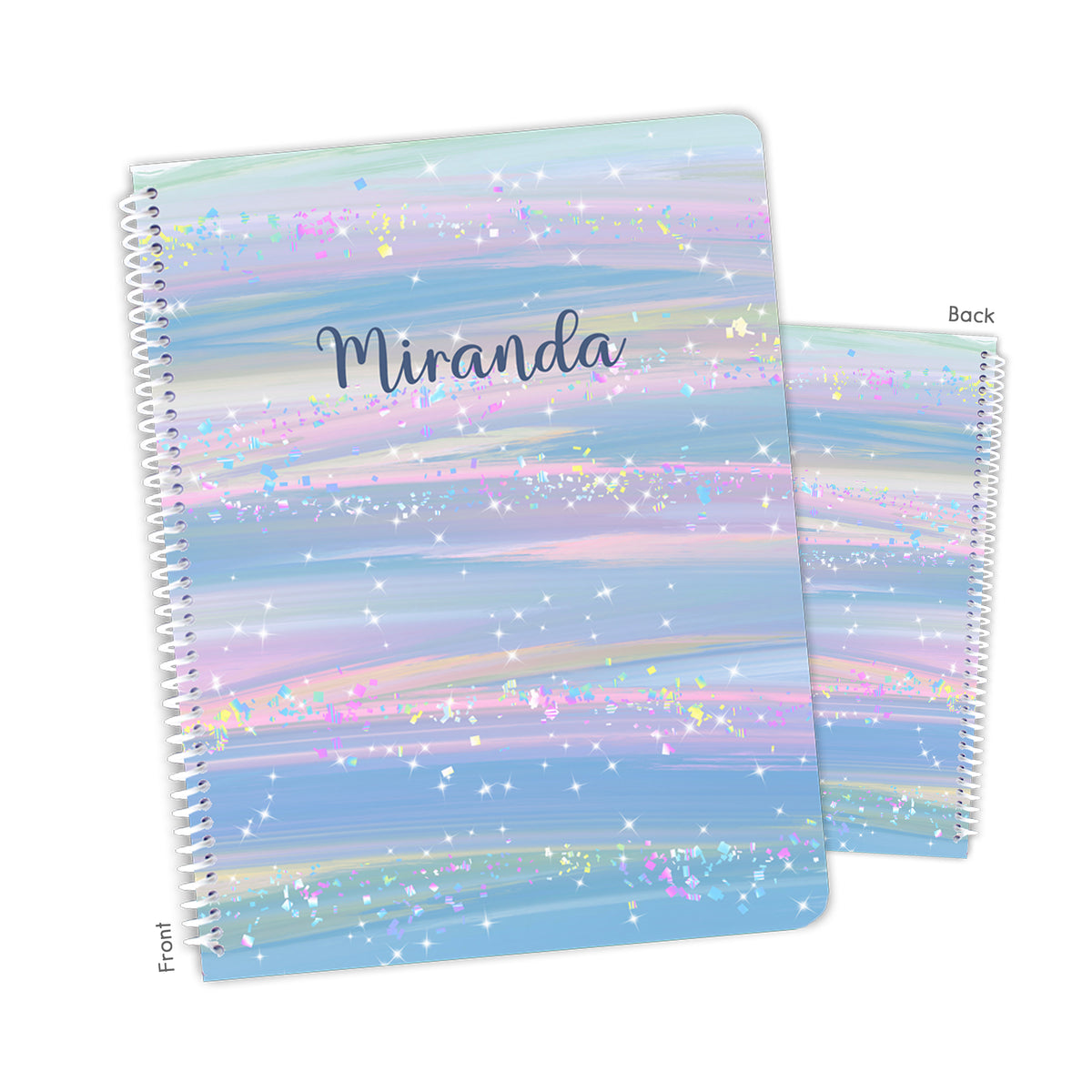 Rainbow Unicorn Personalized Custom Notebook or Sketchbook • School Office Supplies