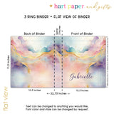 Rainbow Ink Marble Personalized 2" 3 Ring Binder