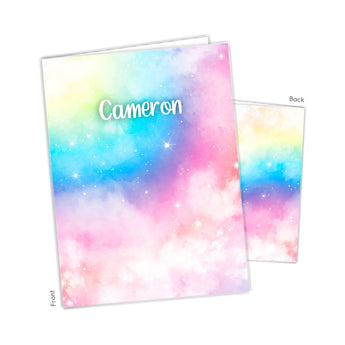 Rainbow Clouds Personalized 2-Pocket Folder