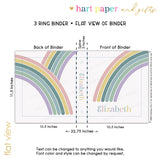 Retro Rainbow Personalized 2" 3 Ring Binder