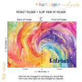 Rainbow Tie Dye Personalized 2-Pocket Folder