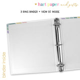 Retro Rainbow Personalized 2" 3 Ring Binder