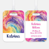 Tie Dye Rainbow Luggage Bag Tag