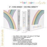 Retro Rainbow Personalized 2" 3 Ring Binder