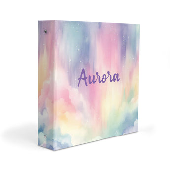 Pastel Rainbow Galaxy Stars Personalized 2" 3 Ring Binder