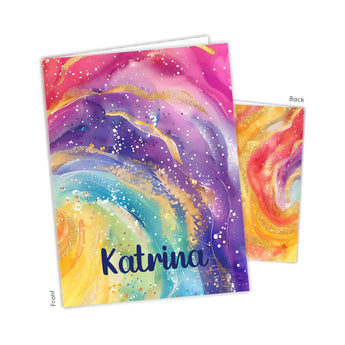 Rainbow Tie Dye Personalized 2-Pocket Folder