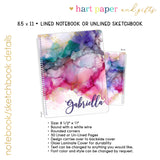 Rainbow Marble Personalized Notebook or Sketchbook