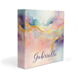 Rainbow Ink Marble Personalized 2" 3 Ring Binder
