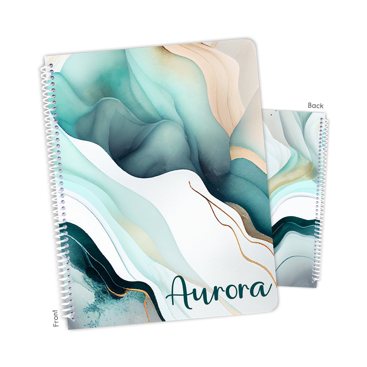 Rainbow Marble Personalized Custom Notebook or Sketchbook • School Office Supplies
