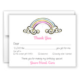Rainbow Thank You Note Card Stationery • Fill in Blank, Lined or Blank Cards
