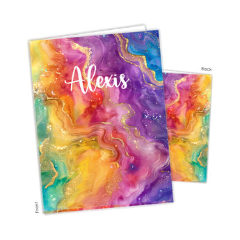Rainbow Tie Dye Personalized 2-Pocket Folder