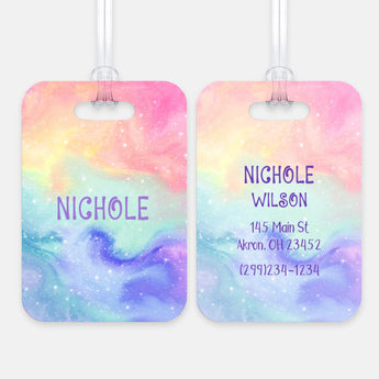 Rainbow Galaxy Stars Space Luggage Bag Tag
