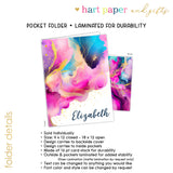 Rainbow Alcohol Ink Personalized 2-Pocket Folder