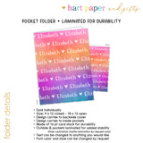Rainbow Repeat Name Personalized 2-Pocket Folder
