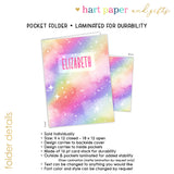 Rainbow Sky Stars Personalized 2-Pocket Folder