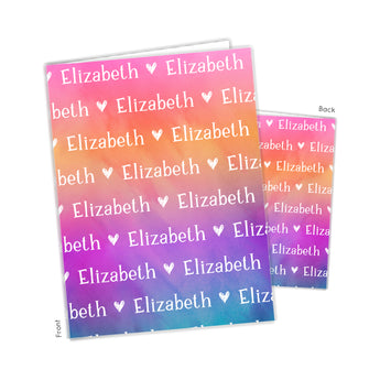 Rainbow Repeat Name Personalized 2-Pocket Folder
