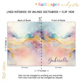 Rainbow Marble Personalized Notebook or Sketchbook