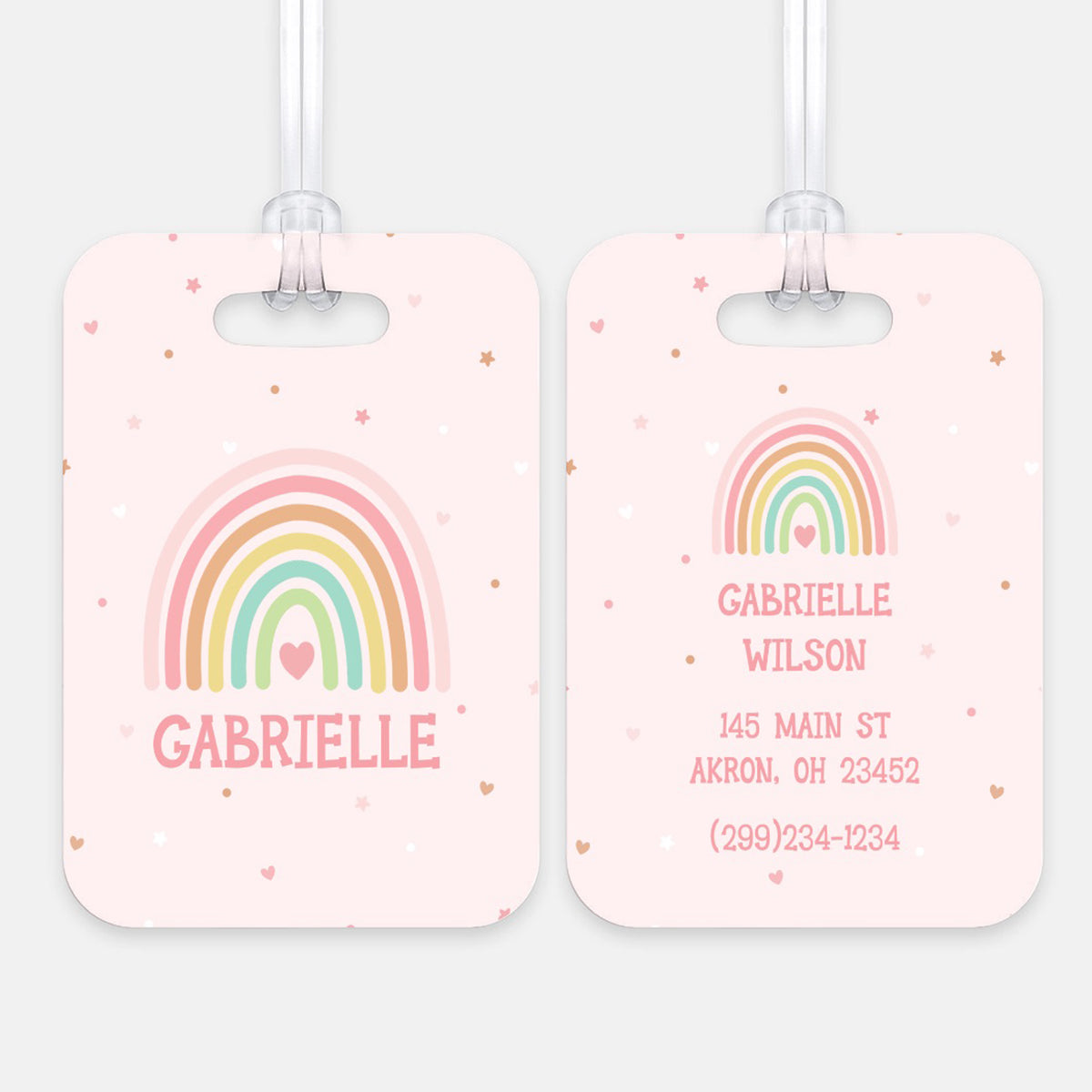 Rainbow Sky Luggage Bag Tag Personalized Custom