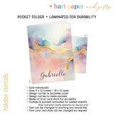 Rainbow Alcohol Ink Personalized 2-Pocket Folder