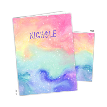 Rainbow Stars Galaxy Personalized 2-Pocket Folder