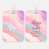 Rainbow Marble Luggage Bag Tag