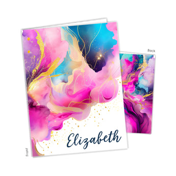 Rainbow Alcohol Ink Personalized 2-Pocket Folder