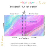 Rainbow Ink Marble Personalized 2" 3 Ring Binder
